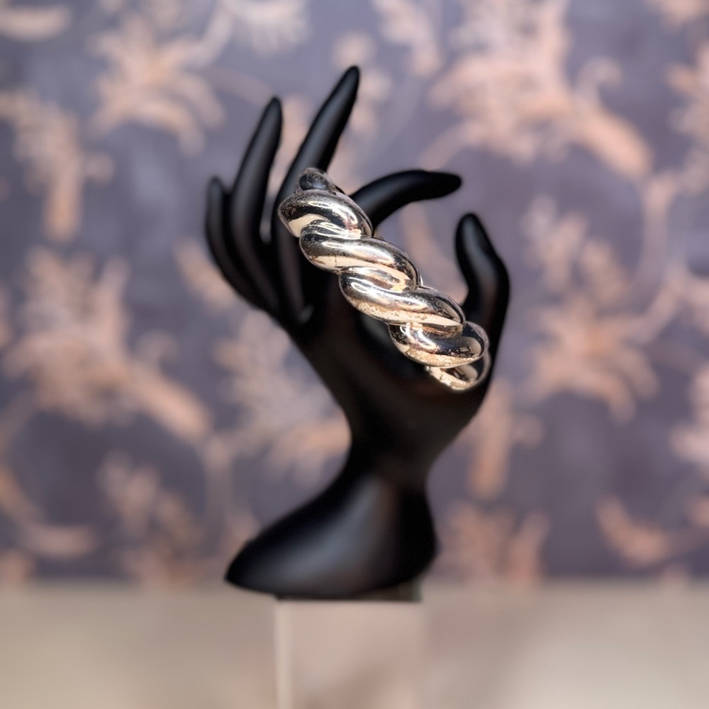 Vintage Estate Silver Toned Cuff Bracelet Lot C21